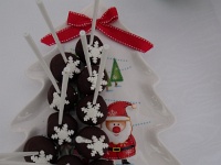 cake pops σοκολάτας με χιονονιφάδα