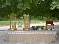 τραπέζι λεμονάδας στημένο σε ύφος vintage