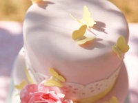 ροζ ρομαντική παιδική τούρτα