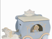 ξύλινο κουτί βάπτισης σιέλ άμαξα πρίγκηπας