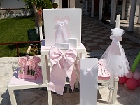 σετ βάπτισης με υφασμάτινο ροζ φόρεμα