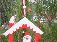μπομπονιέρα βάπτισης ξύλινο χριστουγεννιάτικο στολίδι Αι-Βασίλης